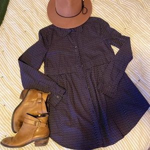 Navy and Mustard Maeve Anthropologie Blouse, size S.